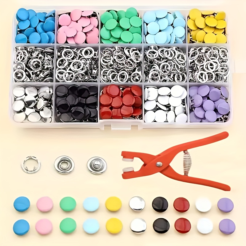 Snap Button Plier - 100 Piezas de Botones Metálicos Coloridos
