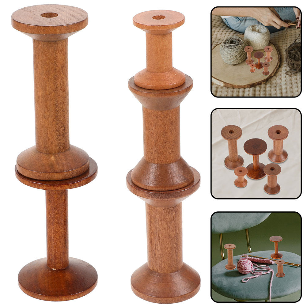 Thread Bobbins Empty - 7 Bobinas de Madera Vintage para