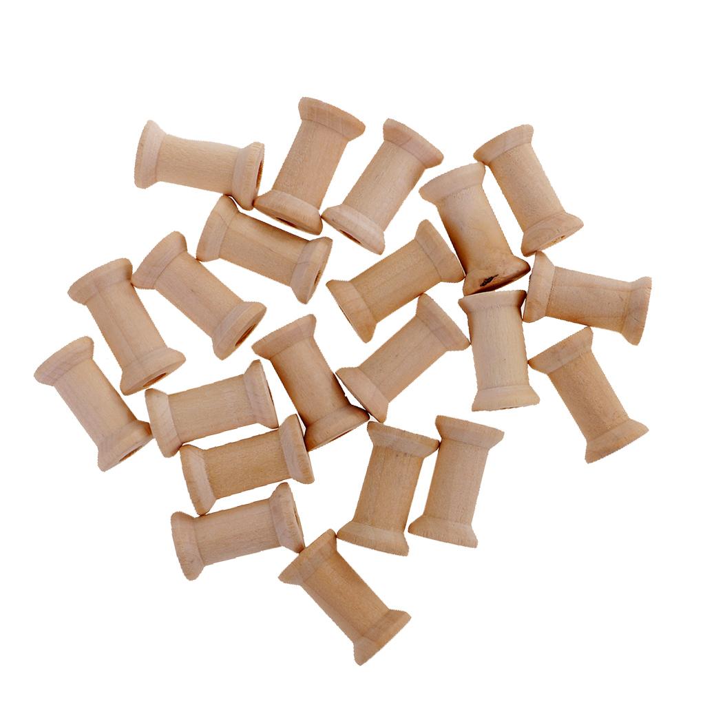 Thread Bobbins Empty - Juego de 20 Bobinas de Madera