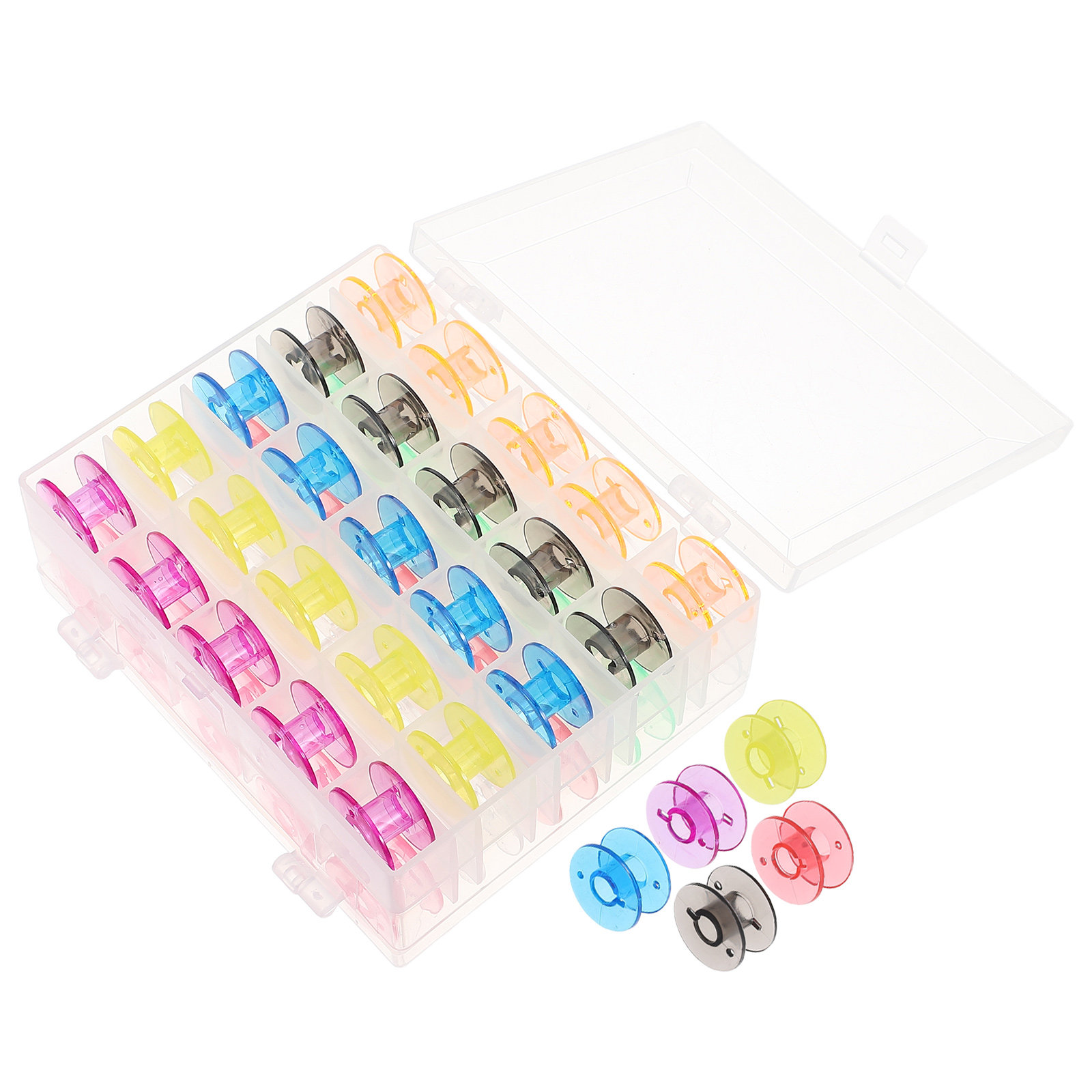 Thread Bobbins Empty - 50 Bobinas de Plástico para Máquina