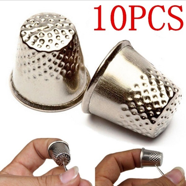 Sewing Thimble Metal - 10 unidades de tapas de aluminio