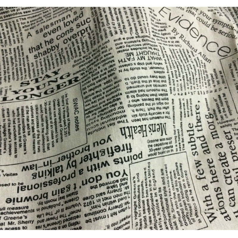50x150cm Retro periódico letra - Sewing Tweed Fabric reseña y precio