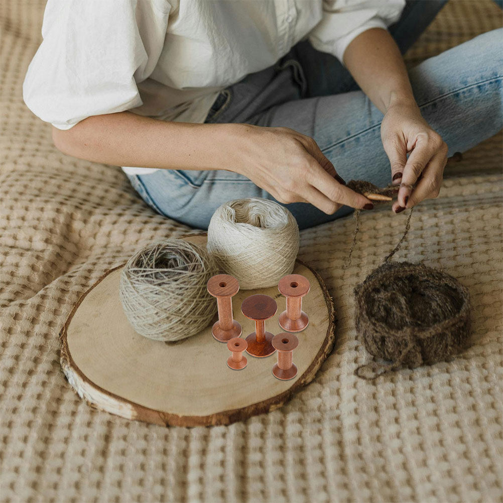 Juego de 7 Bobinas de Madera,  - Sewing Knit reseña y precio