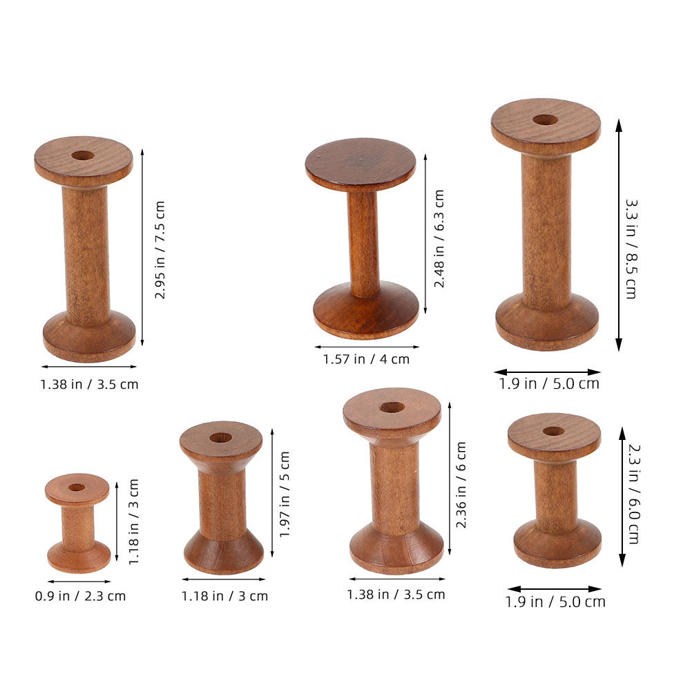 7 Bobinas de Madera Vintage pa - Thread Bobbins Empty reseña y precio