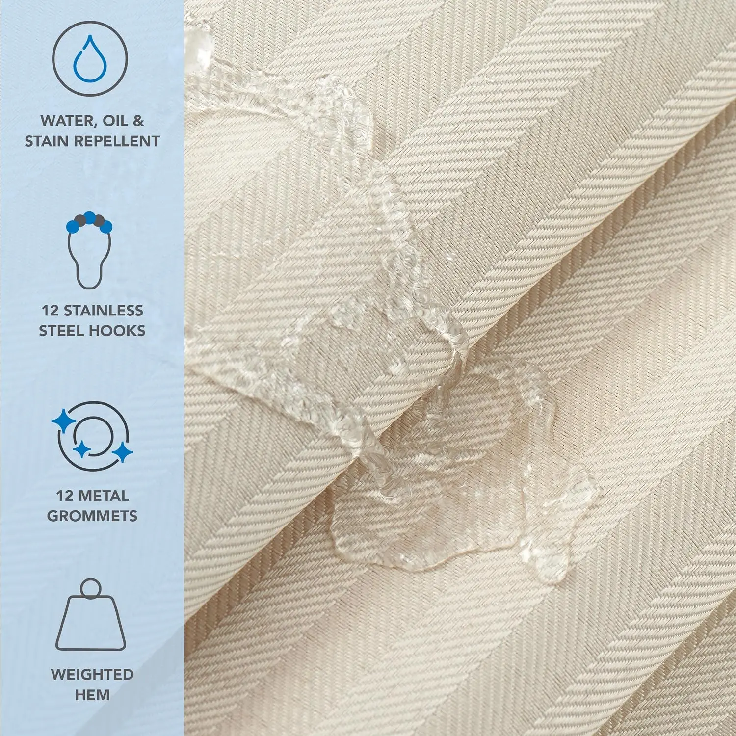 Juego de Cortinas de Ducha Ark - Fabric Weight Set reseña y precio