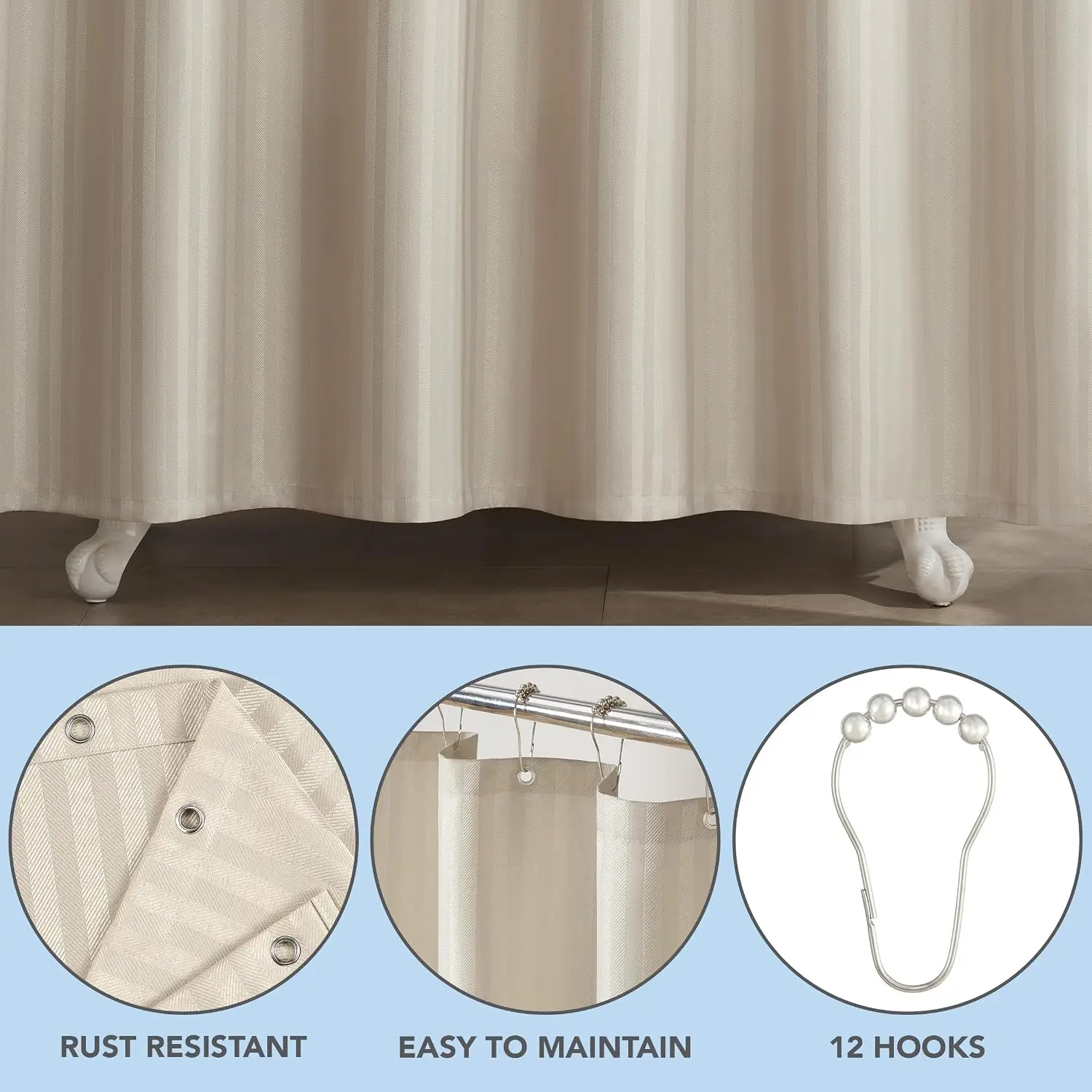 Juego de Cortinas de Ducha Ark - Fabric Weight Set reseña y precio