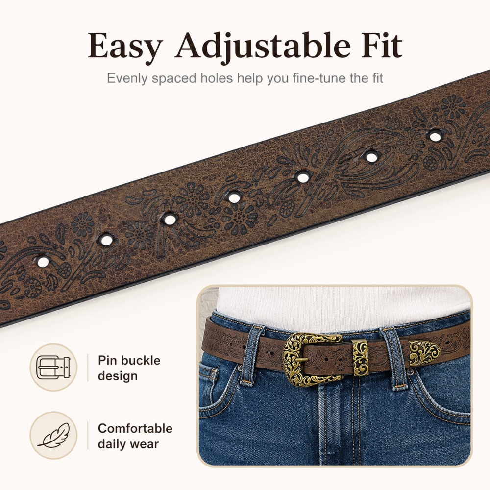 Cinturón de PU para mujer, est - Leather Needle Heavy reseña y precio