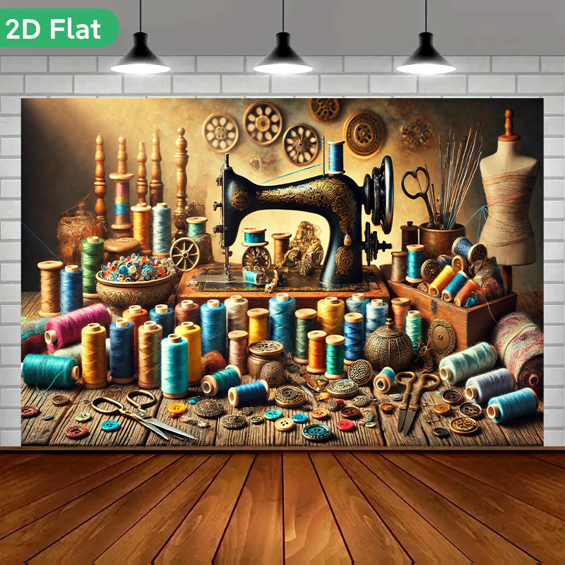 Tapiz de Pared Vintage Retro p - Sewing Machine For Textile reseña y precio